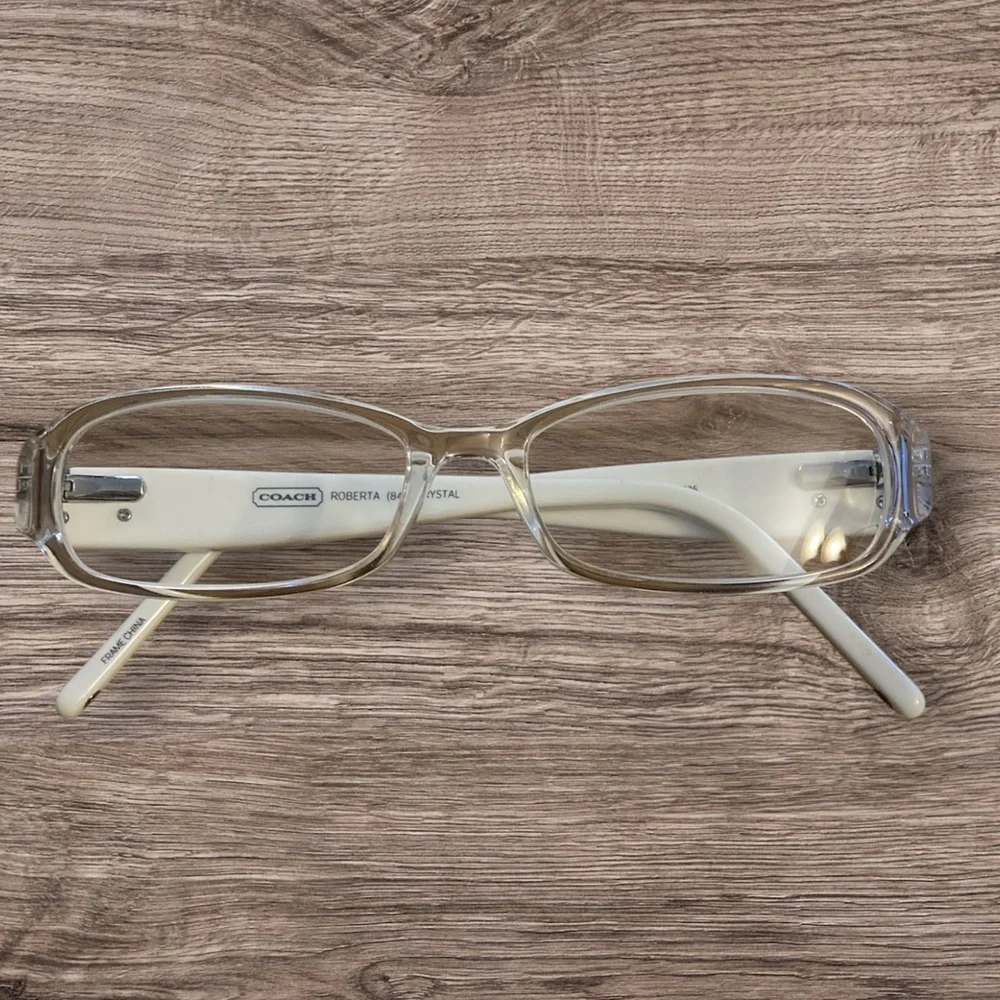 COACH Roberta 843 Eyeglasses in color Crystal with Black Coach Case EUC